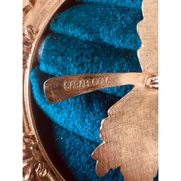 Vintage Sarah Coventry Gold Leaf Brooch Faux Pearl Maple Pin 2.5” Signed - Picture 5 of 8